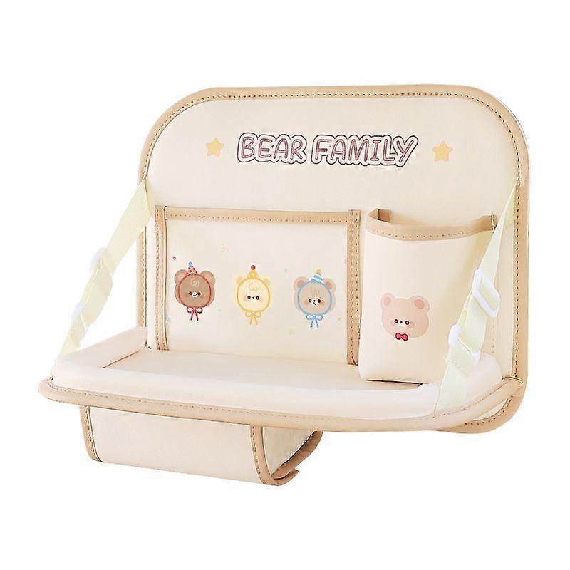 Car Back Seat Organizer with Foldable Table Tray PU Leather Backseat Organizer for Kids Toddlers Travel