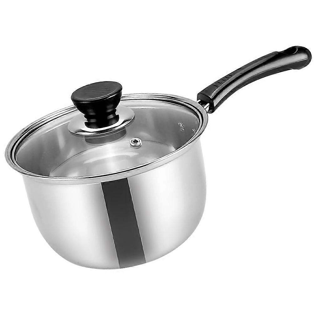 Heat-Resistant Saucepan Stainless Steel Soup Pot Home Cooking Single Handle Assorted Color 1Set