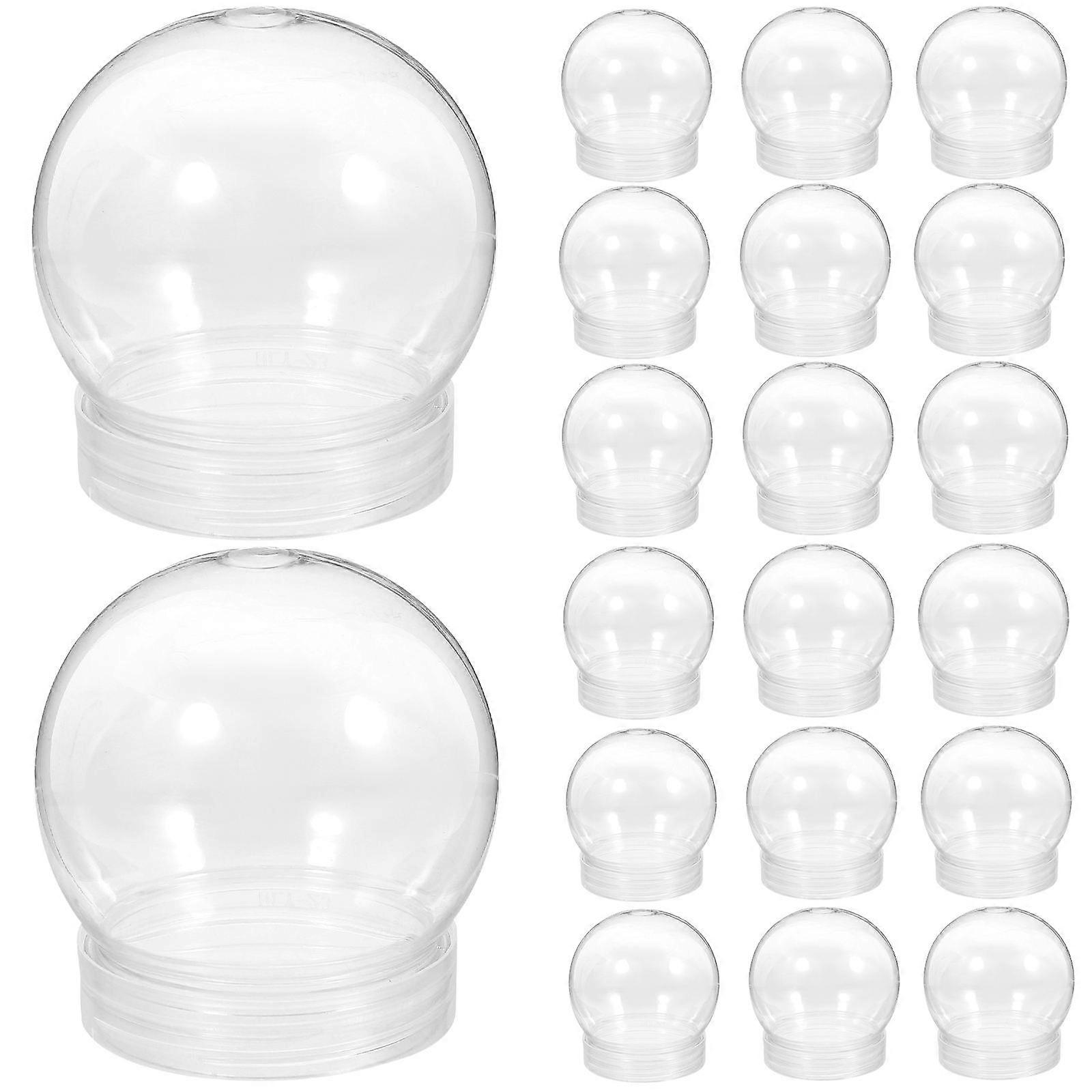 24pcs Clear Plastic DIY Snow Globe Water Globes for Christmas Crafts, Creative Projects, and Festive Decorations – Fillable Design for Unique