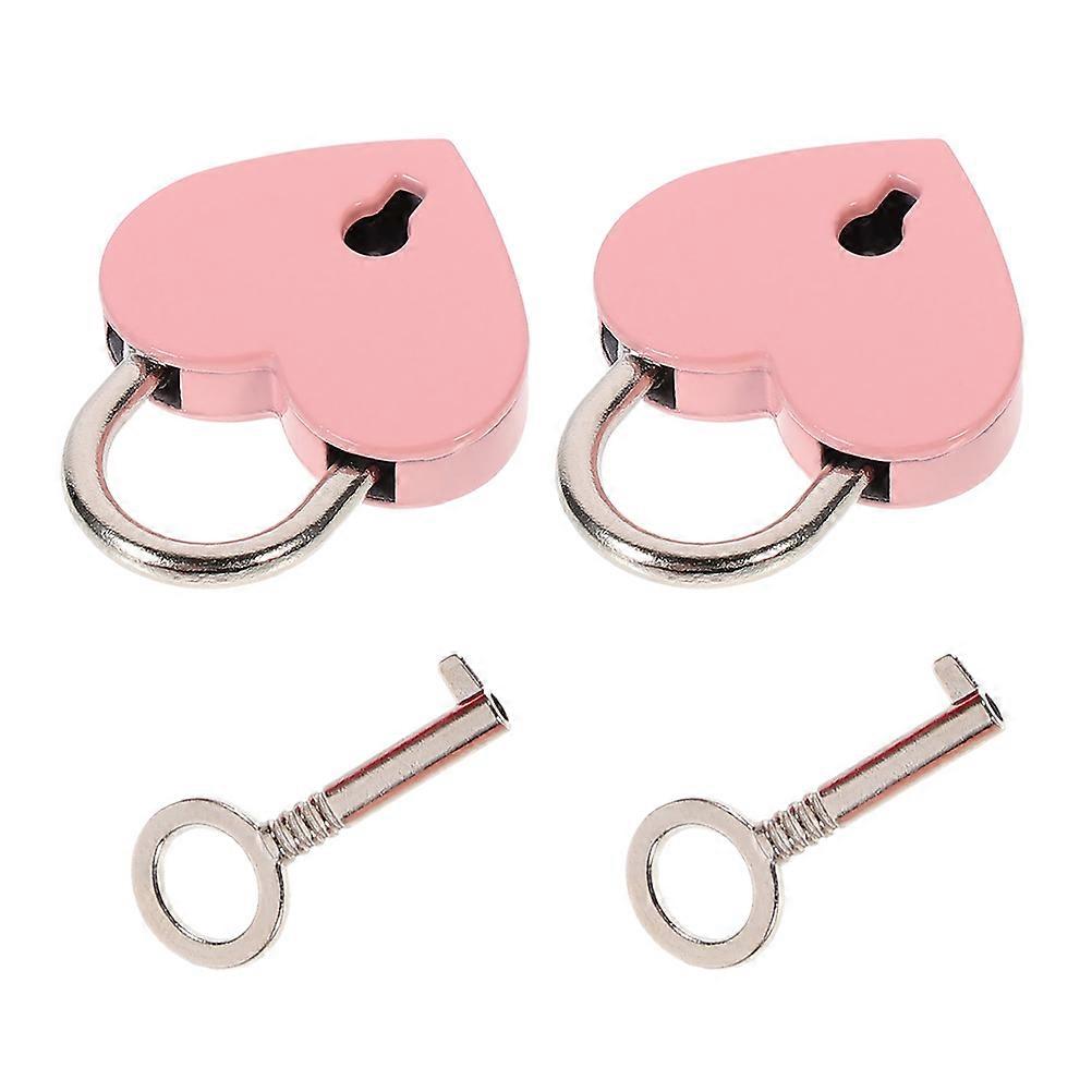 Heart-Shaped Love Padlock Chic Luggage Locks With Keys Couples Decorative 2Pack