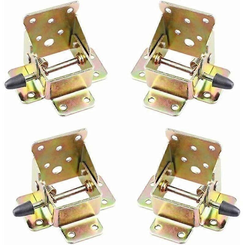 4 Pcs Folding Table Legs, Foldable Support Frame, Self-Locking Hinges, Workbench Folding Hinge Hardware, Folding Legs