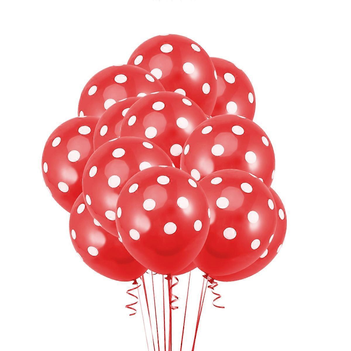 Red Dots Printed Latex Balloons for Birthday Wedding Decoration 12 inch Round Shaped
