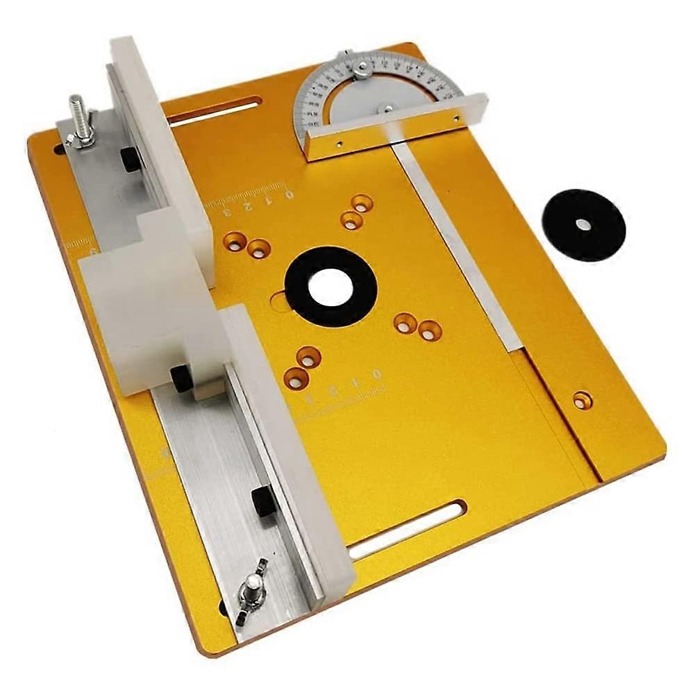Aluminum insert plate for router tables, with lift base for table saws with 65mm motors for woodworking trimmer machines.