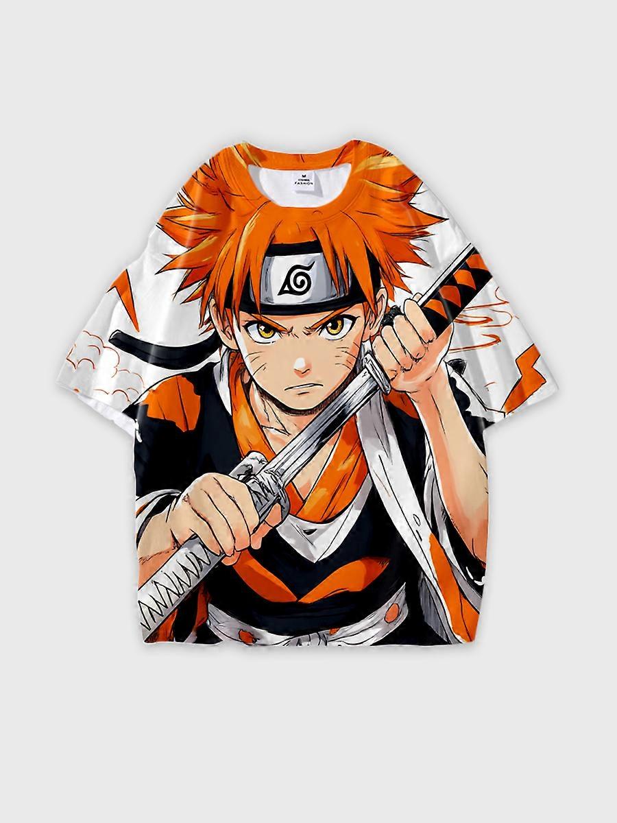 T-shirt round neck Role Pattern loose short sleeve E2884