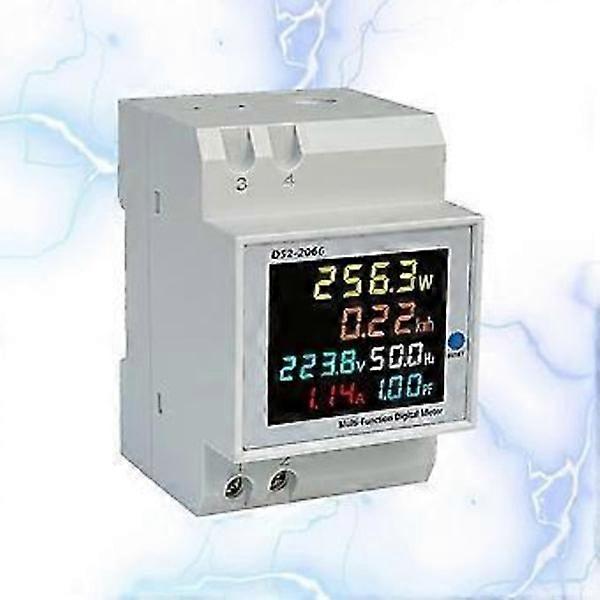 Electricity Meter DIN Rail AC40-300V 100A Digital Energy Meter Suitable for DIN Rail 6-in-1 Digital Electricity Meter g