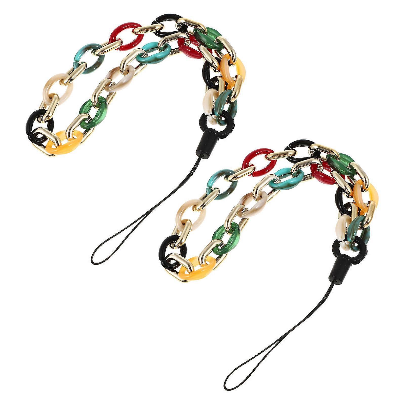 Phone DIY Hanging Chain 2Pcs Multi Functional Anti-Lost Accessory For General Users 21X1X0.5CM