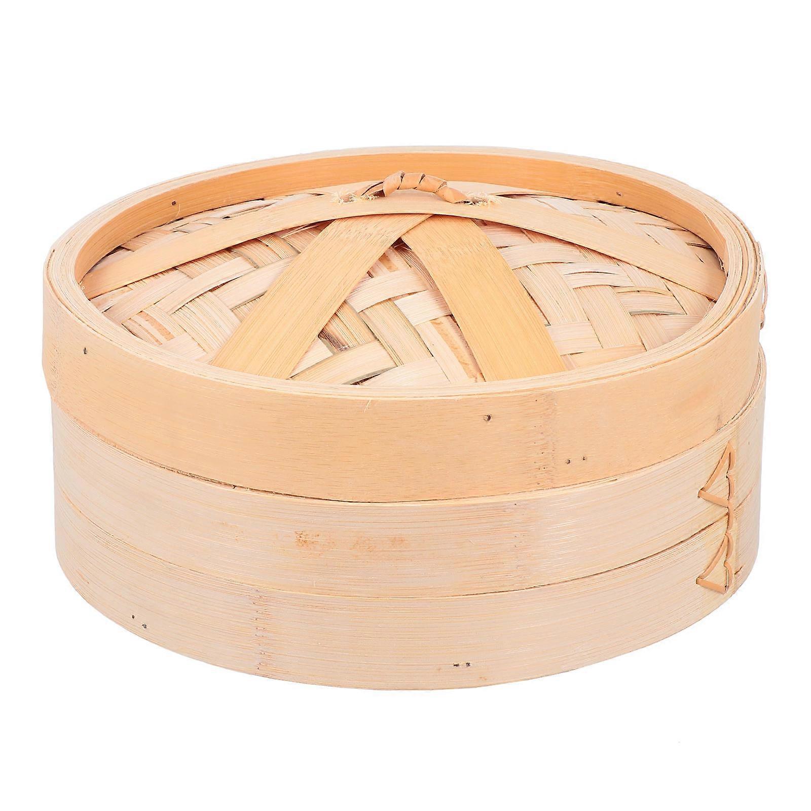 Bamboo Food Steamer 1 Set Handmade Kitchen Tool For Cooking Steaming Vegetables Beige Non-sticky Design