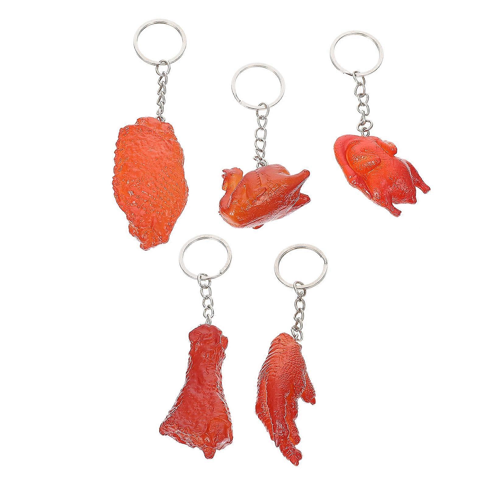 Keyring Charms 5Pcs Food Shaped Portable Simulation Food Design Key Attachment Decoration Multi Color For Everyday Use
