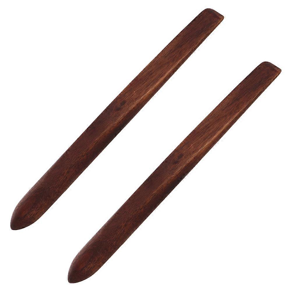 Wood Sourdough Mixer Stick for Kitchen Coffee Color Natural Wood Material Versatile Design 2pcs