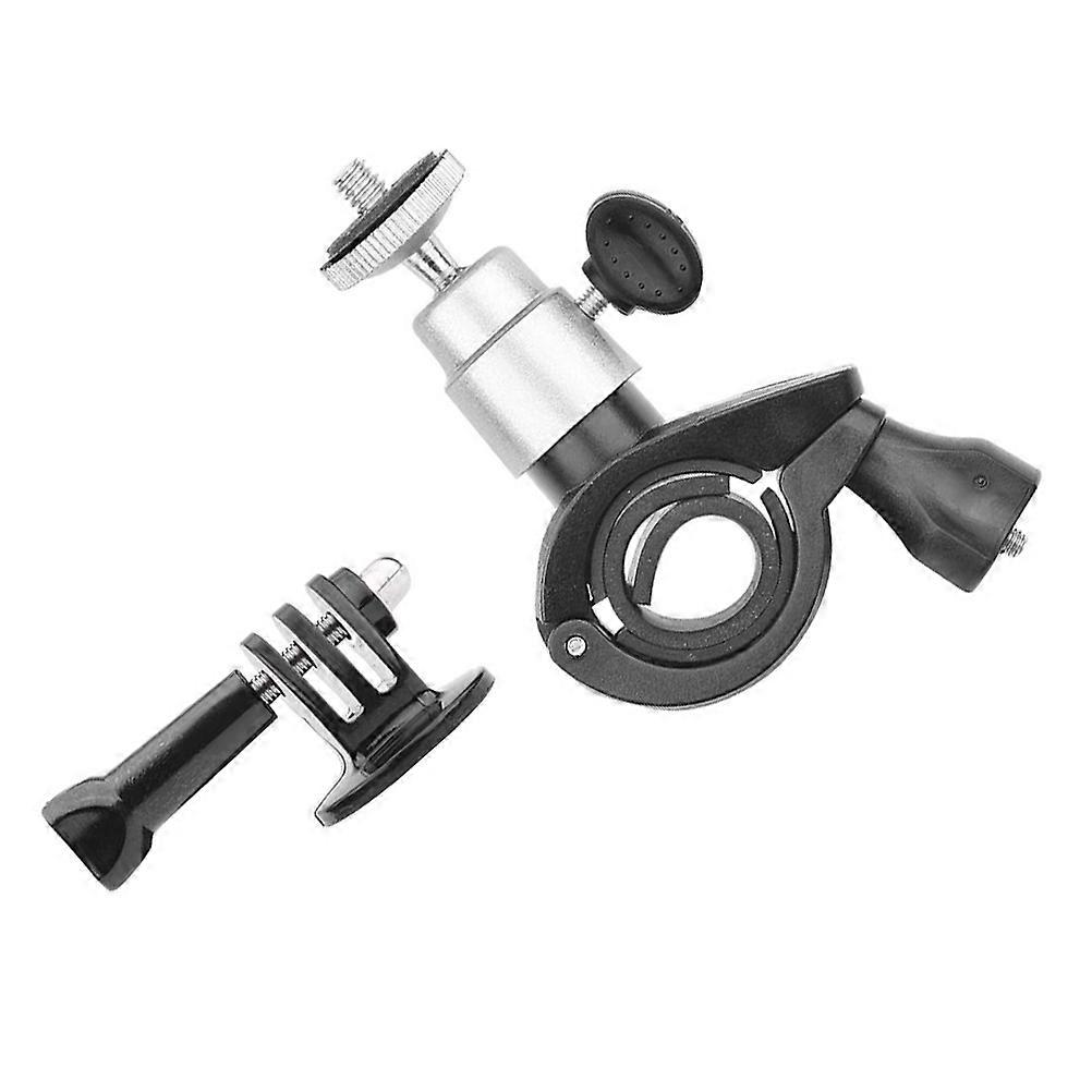 Action Camera Mount for Bike Handlebar Black Metal and ABS 360 Degree Rotatable Up to 30mm Diameter