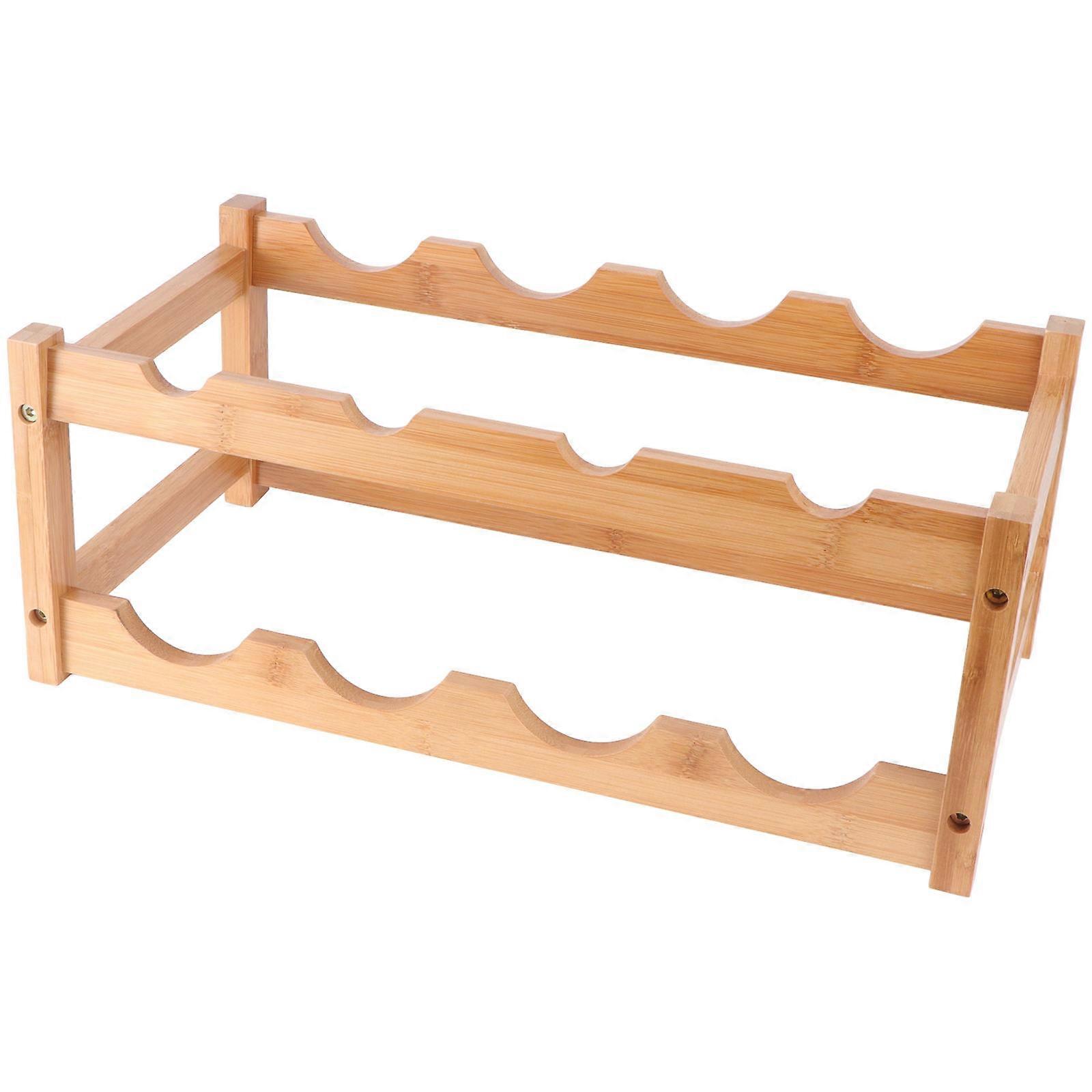Khaki Wine Rack for Home Office Made of Synthetic Material Creative Design Simple Style Fits Various Scenes 12.5x8.3 Inches