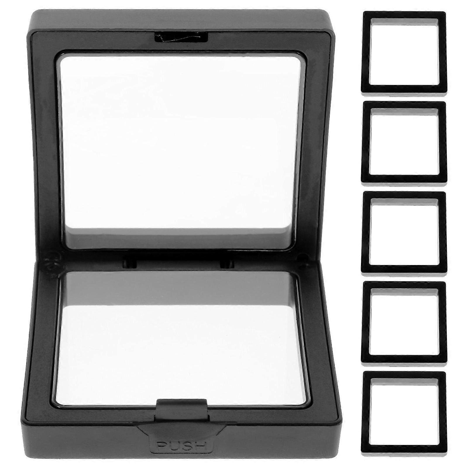 Black Plastic Jewelry Wrapping Box Set for Storage Durable Display Case for Rings and Bracelets 6 Sets