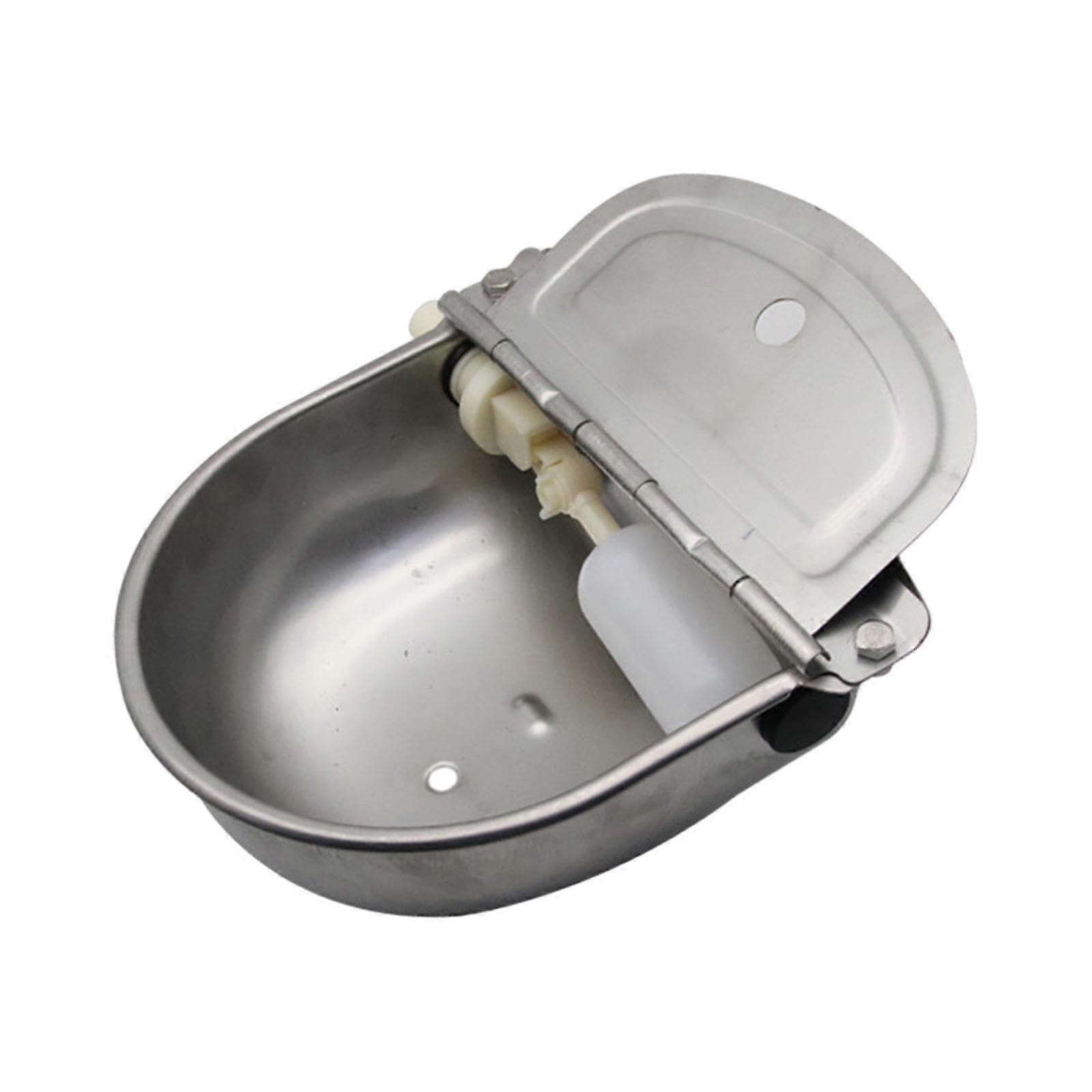 Automatic Cow Water Trough, Stainless Steel Drink Dispenser, Float Valve Water Station for Pigs, Sheep, Goats, with Drain Hole