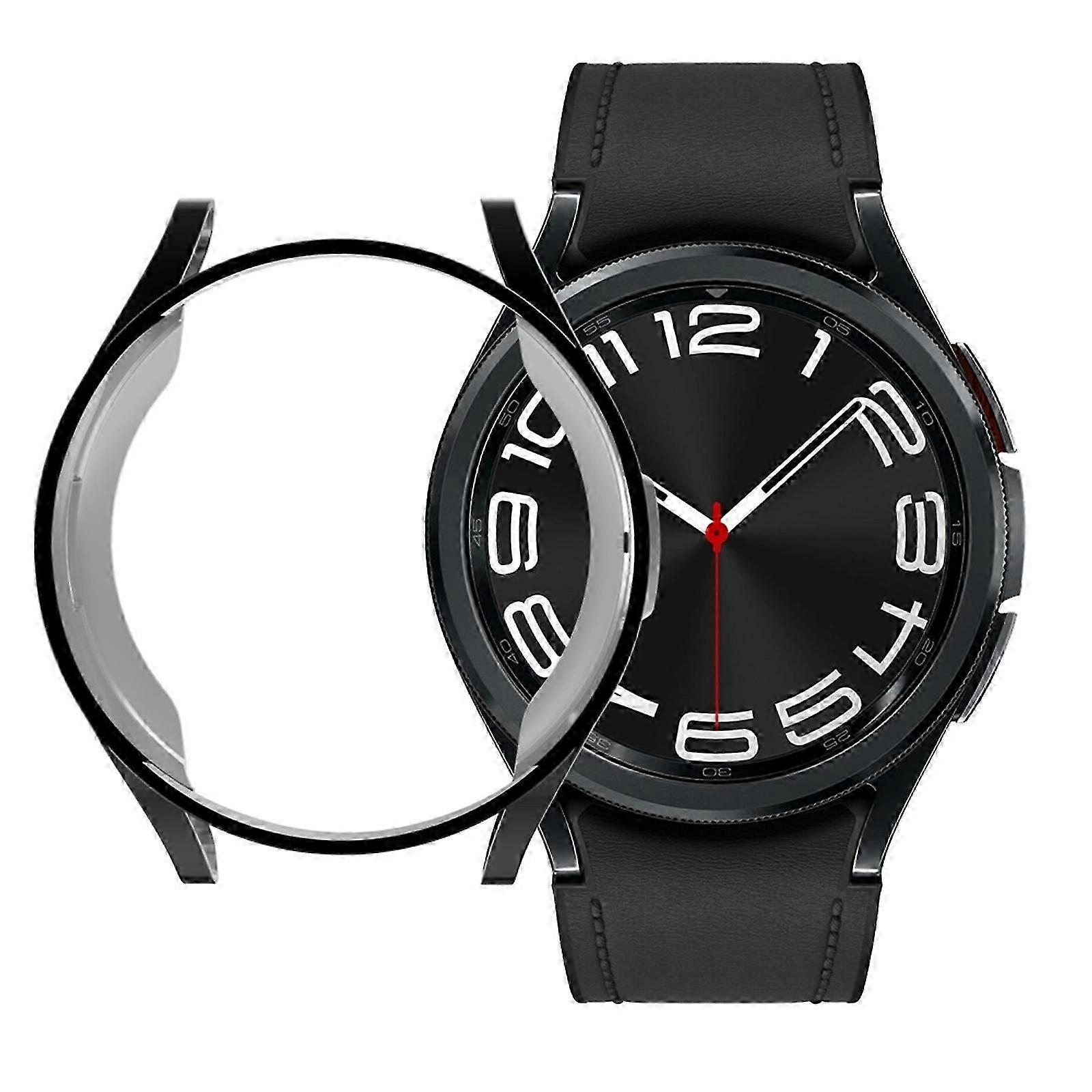 Cases Compatible with Samsung Galaxy Watch 6 Classic Screen Protector Case 47mm, Soft TPU Watch Cover Built-in HD Screen Protector