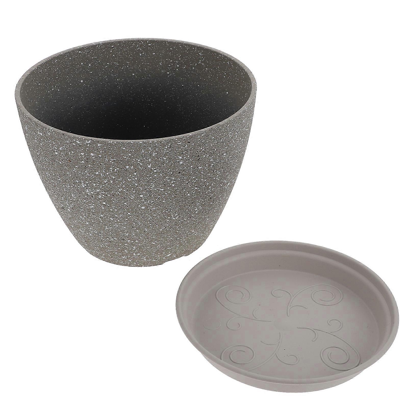 Rustic Frosted Gray Planter Decorative Pots For Garden Use Indoor And Outdoor Use 7.5 Inches Diameter 1 Set