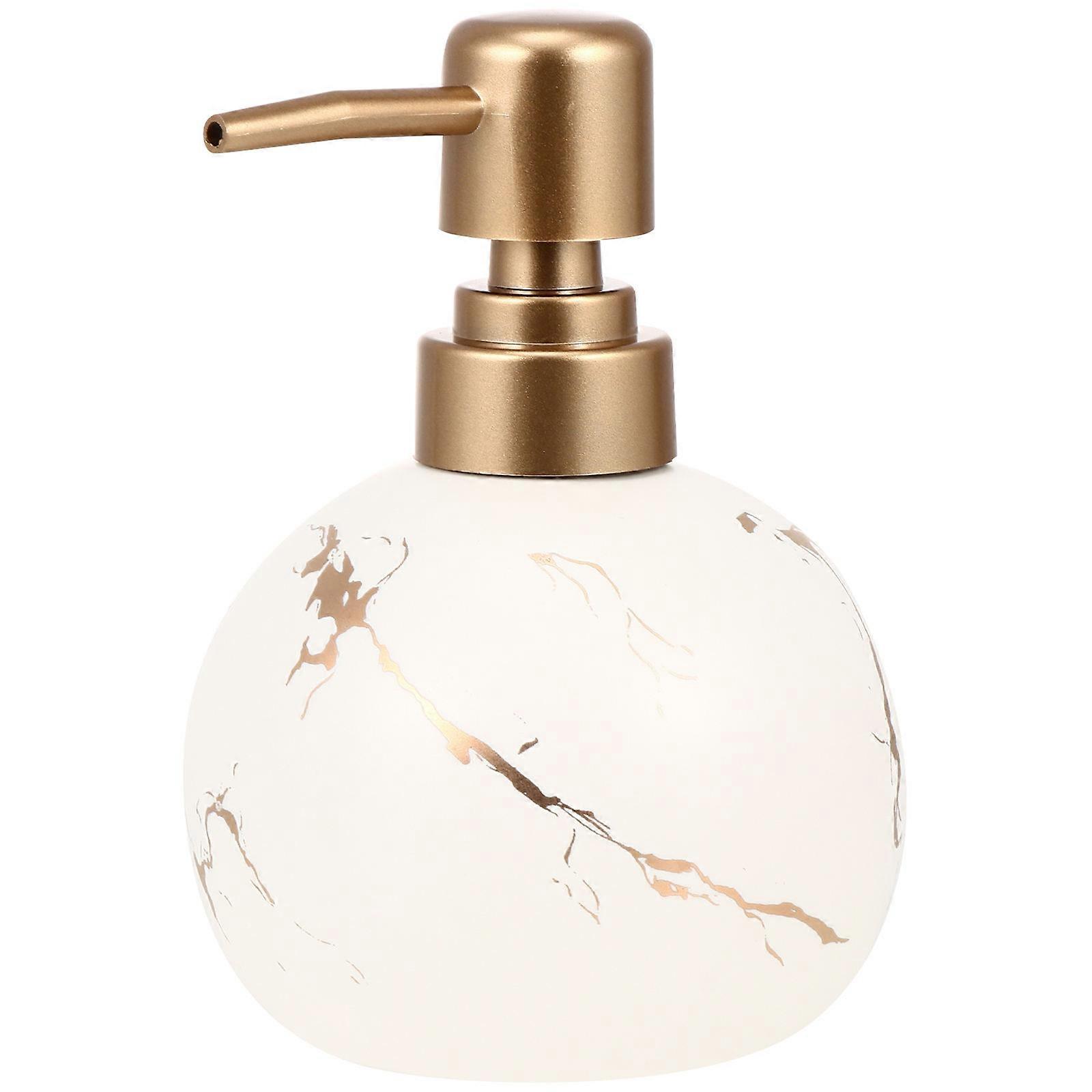 High Temperature Fired White Ceramic Lotion Dispenser For Home And Travel Use With Refillable Function 1Pack