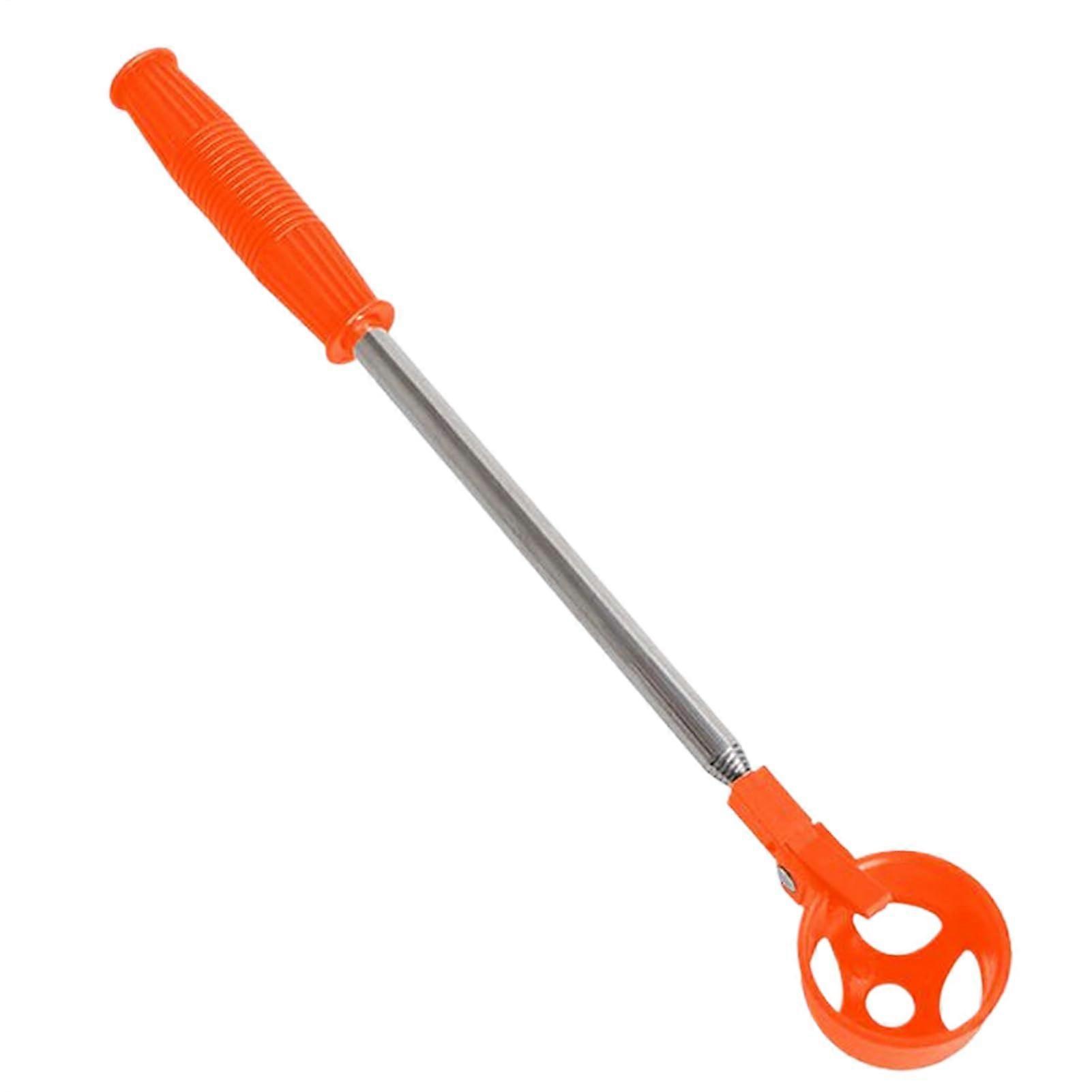 Egg Grabber Telescoping Stainless Steel Reaching Picker, Sturdy Farm Yard Orchard, Black Red Orange, 15.75-76.77 Inch
