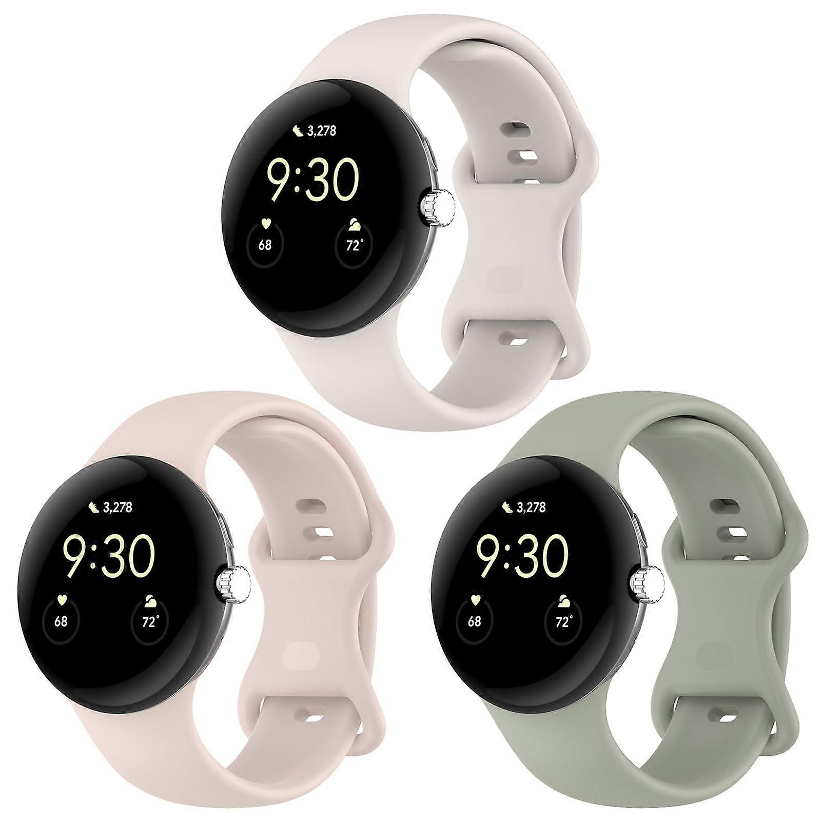 Strap Google Pixel Watch 3 45mm Compatible Soft Silicone Replacement Strap 3-Pack Size L For Men And Women