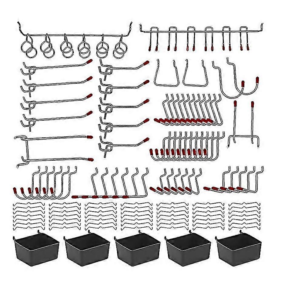 For 114pcs Peg Board Hooks Assortment For Organizing Storage System Tools