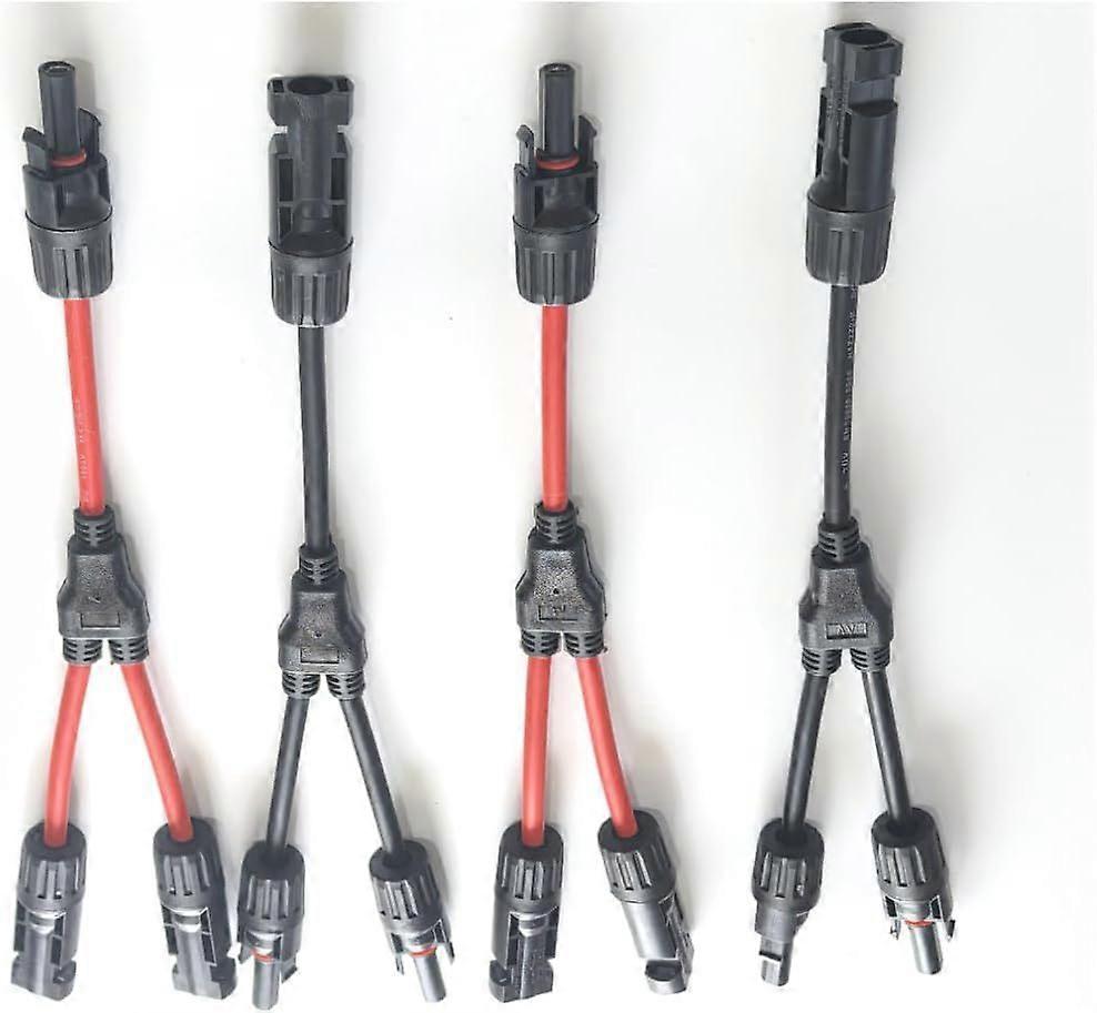 4 mc4 y connectors, 30 amp solar connector photovoltaic panel adapter Y branch