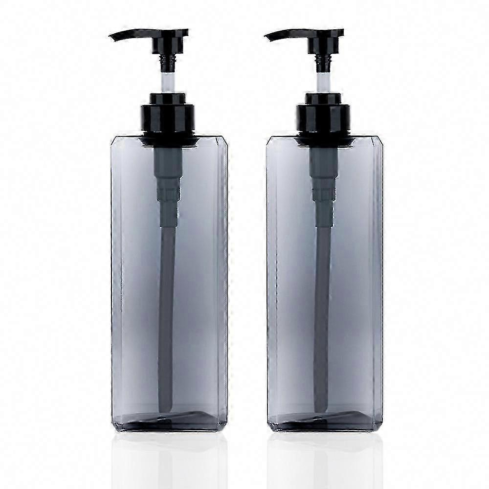 2-Pack 1000ml Square Pump Bottles - Refillable Plastic Dispenser for Soap, Lotion & Shampoo