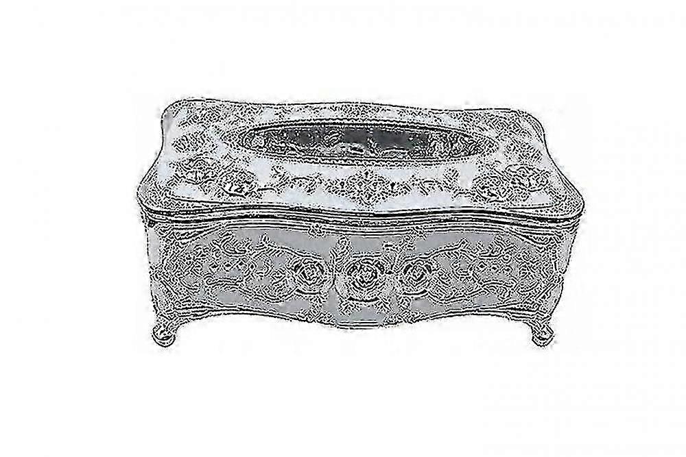 Plastic Flower Design Tissue Box (sliver)