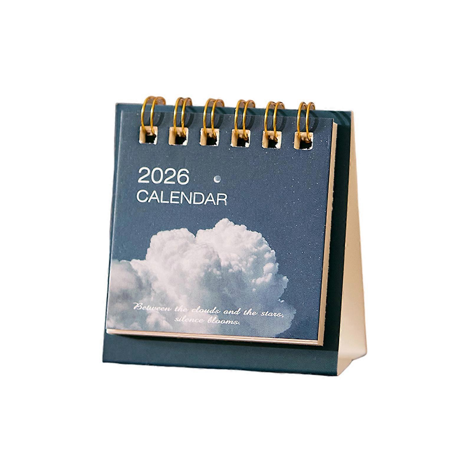 2026 Small Desk Monthly Calendar Starlight Theme Creative Landscape Pattern