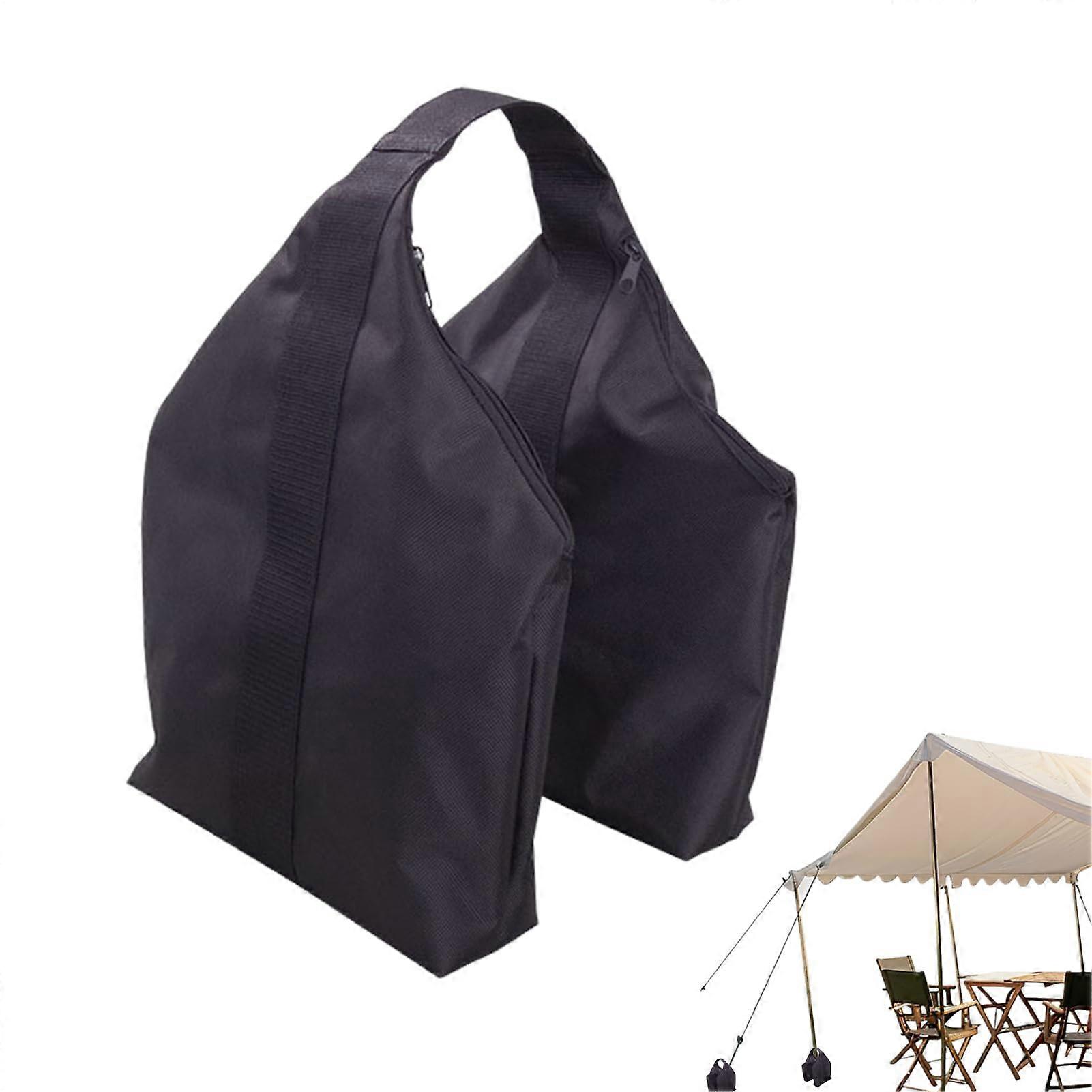 Weighted Canopy Bags Nylon Fillable Sand Bags For Tents Zip Opening Triangular Design Windproof Reusable With Handle