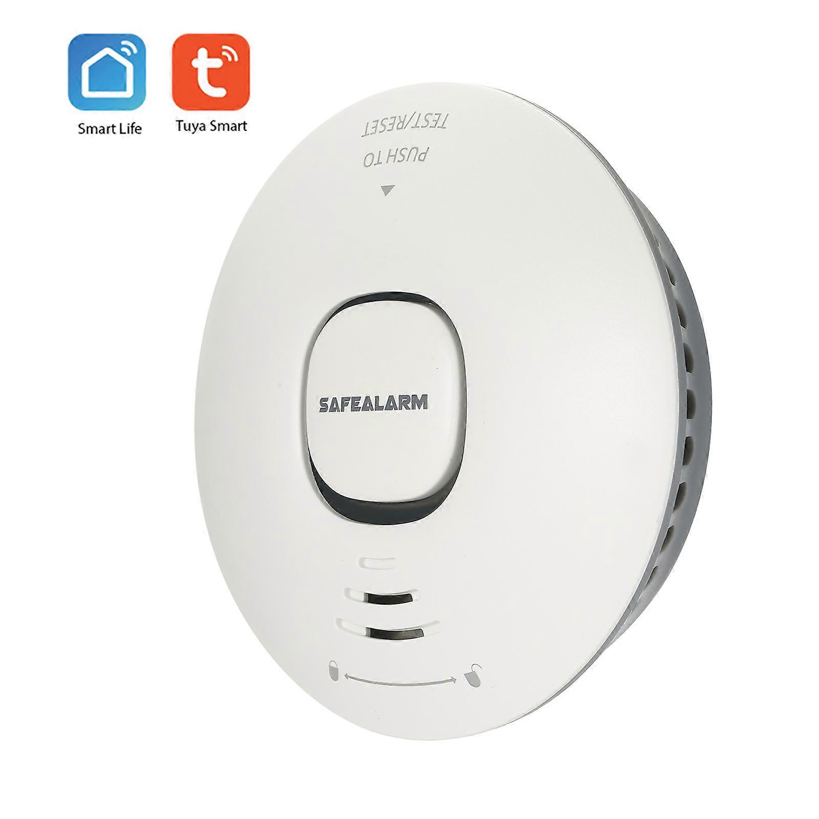 Wifi Smoke Detector Smart Fire Alarm Sensor Wireless Security System Smart Life Tuya APP Control Smart Home For Home Kitchen/Store/Hotel/Factory