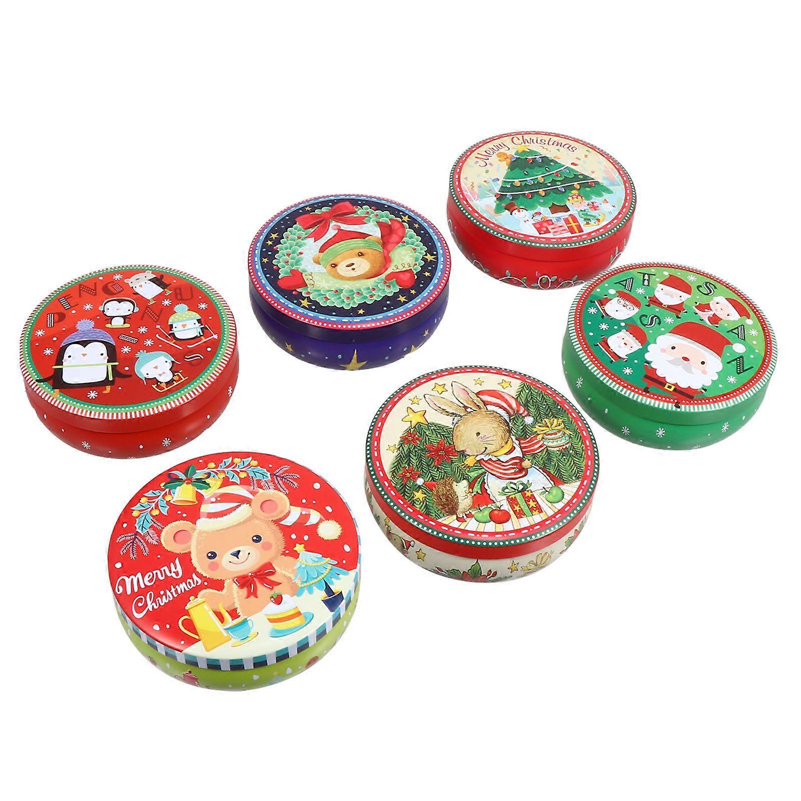 6Pcs Candy Boxes Chocolate Cookie Storage Boxes Desktop Decors (Assorted Color)