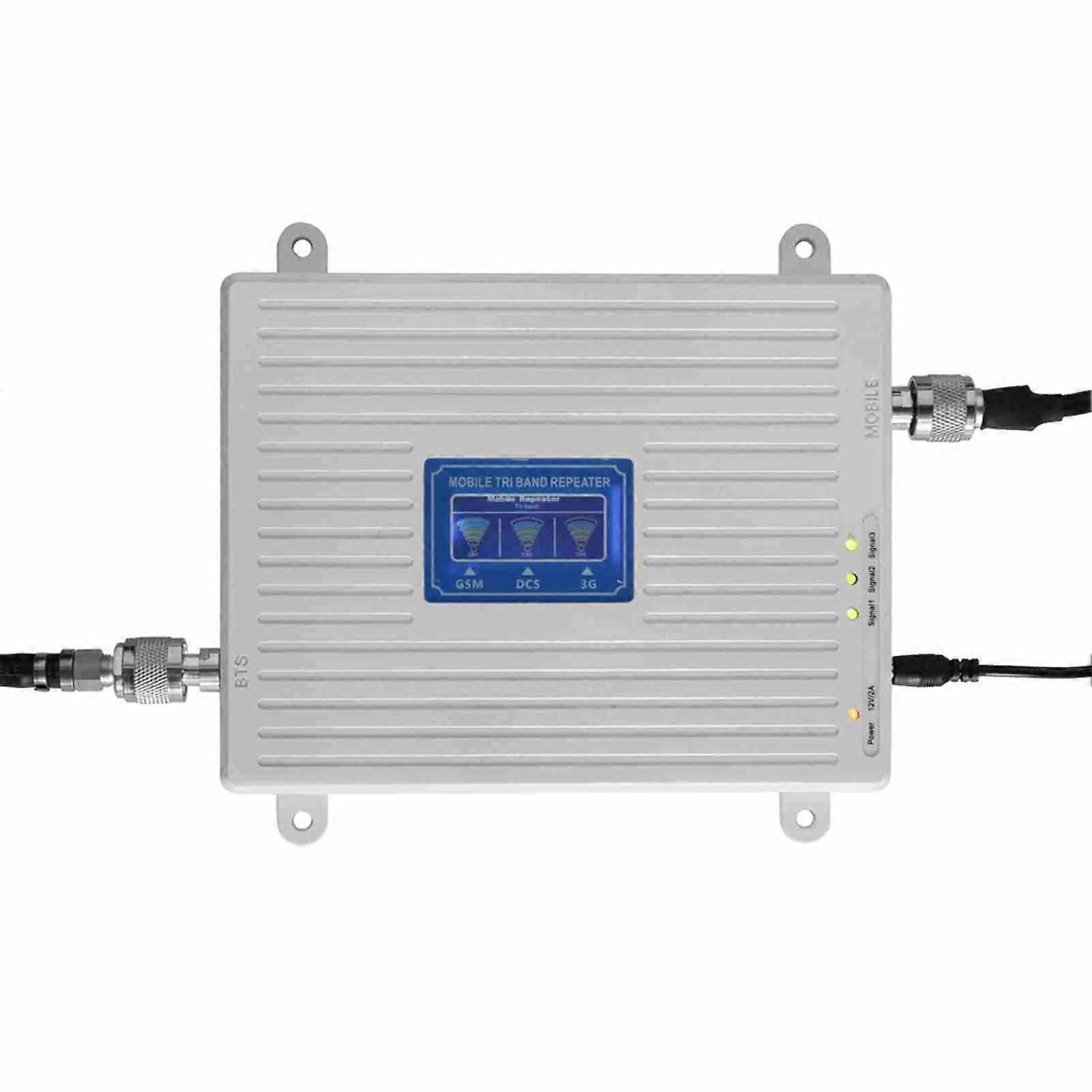 Mobiler Signalverstärker Tri-Band 900/1800/2100MHz LCD-Display Weiß