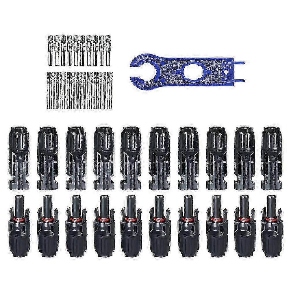 20 pares de conectores de painel solar MC4 macho fêmea PV conectores de cabo 10 pares conjunto