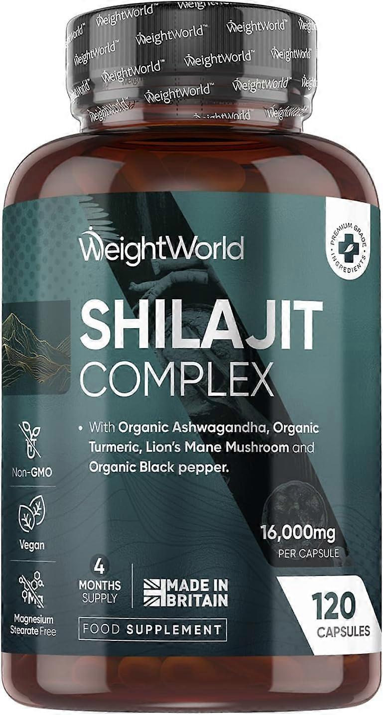 Shilajit Capsules 16000mg - 120 (4 Months) - Pure with Ashwagandha, Turmeric, Lion's Mane