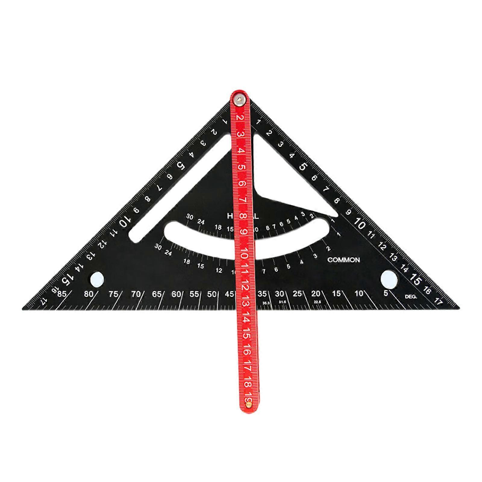 7inch Triangles Ruler, Triangles Ruler Rafter Square Protractor, High Precisions Aluminum Triangles Ruler Layout Measur Multicolor