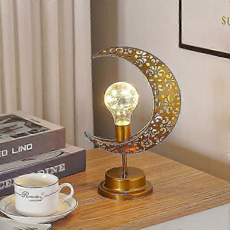 LED modeling lamp creative personality iron moon lamp ball bulb sta...