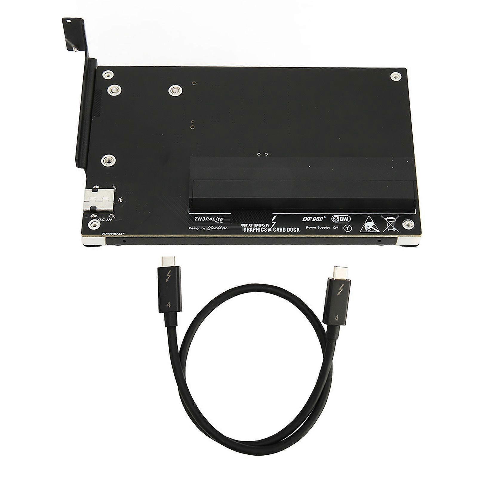 Graphics Docking Station DC 12V 40Gbps Plug and Play External Video Card Dock with Bracket for Laptop