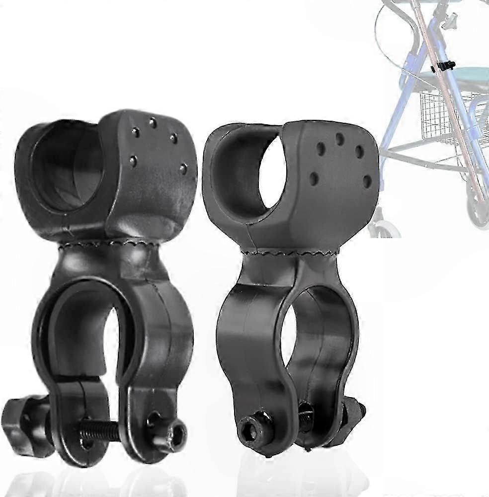 Adjustable Universal Crutch Holder for Walkers, Rollators & Wheelchairs - Stick Clip Accessory