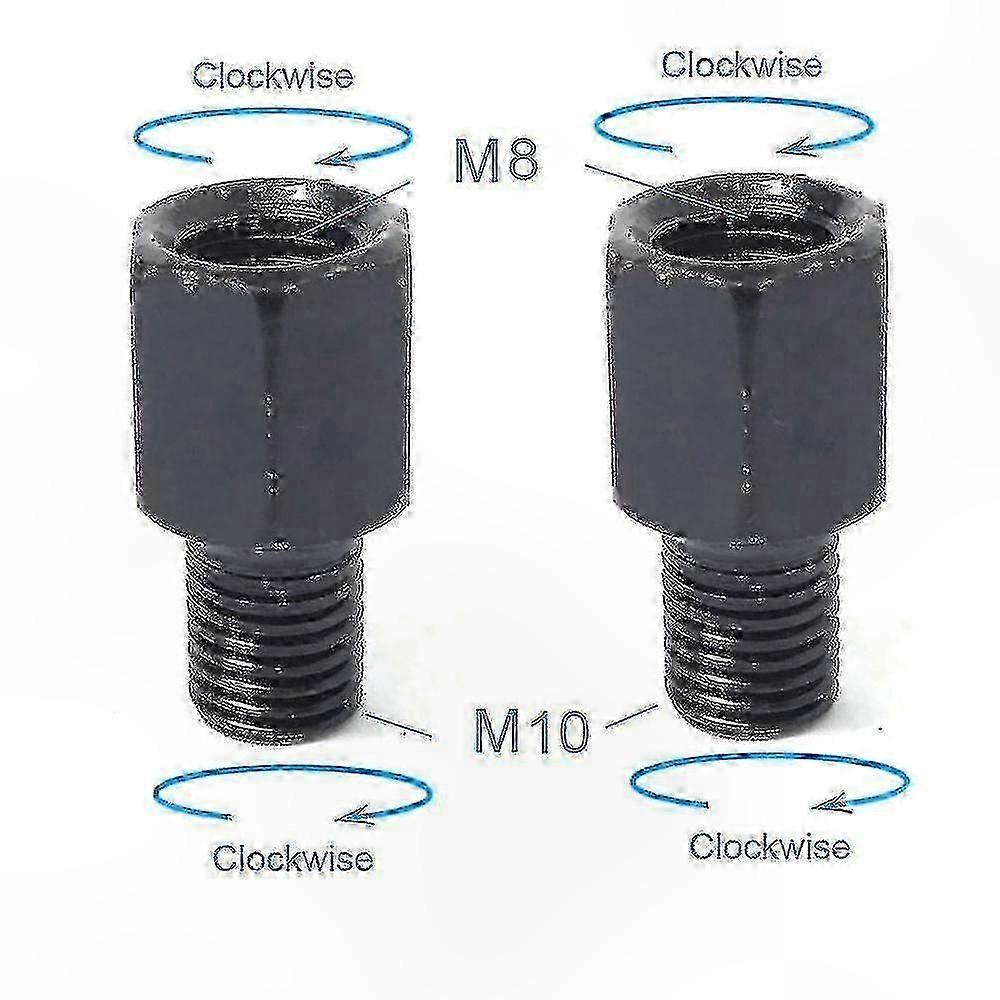 Universal Motorcycle Mirror Adapters - Black Rearview Mirrors with Right & Left Thread for Bikes