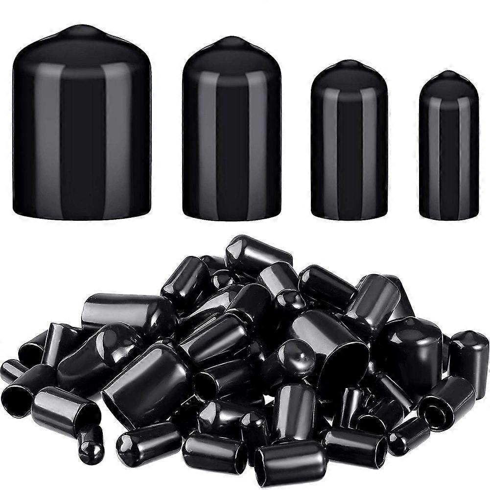 80 Pieces Rubber End Caps Flexible Bolt Covers Screw Caps Thread Protectors in 4 Sizes 1/4 to 3/4 I