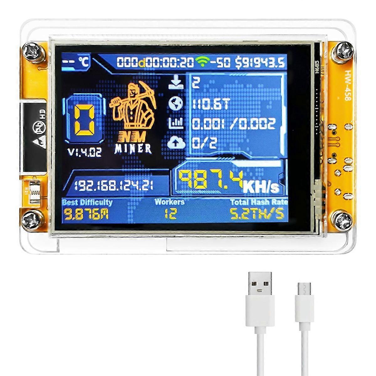 NMMiner NerdMiner Upgrade 987 /S Hashrate 2.8 Inch Smart Display Bitcoin Crypto Solo Lottery Miner NerdMiner