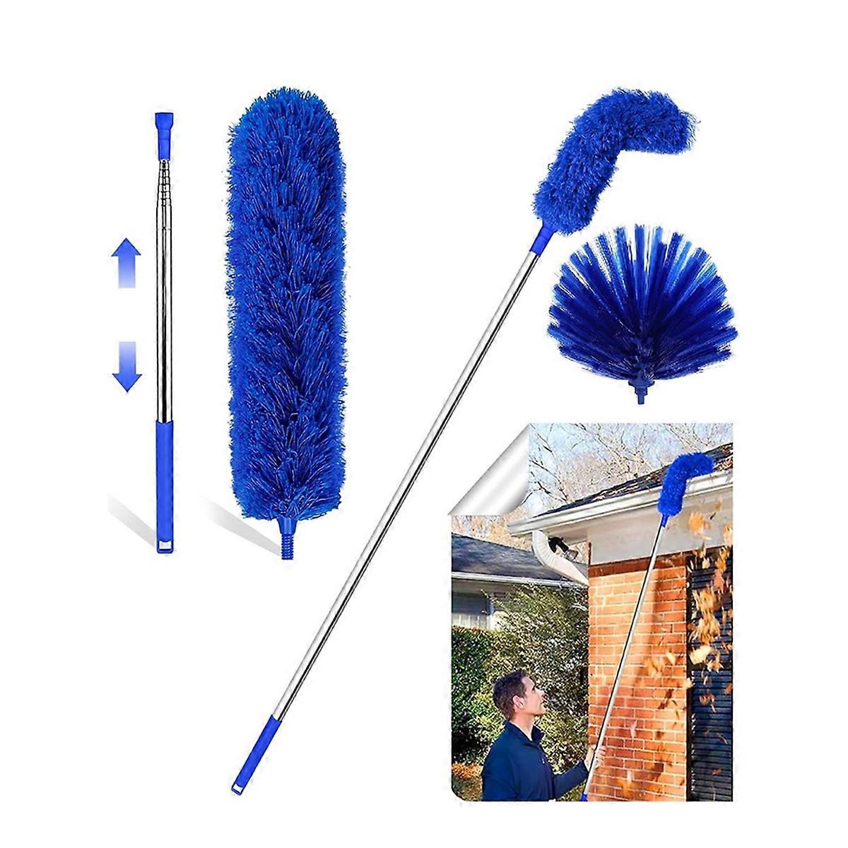 Cobweb Duster with Extension Polefor Ceiling Fan, Furniture, Ceiling Corner (Blue)