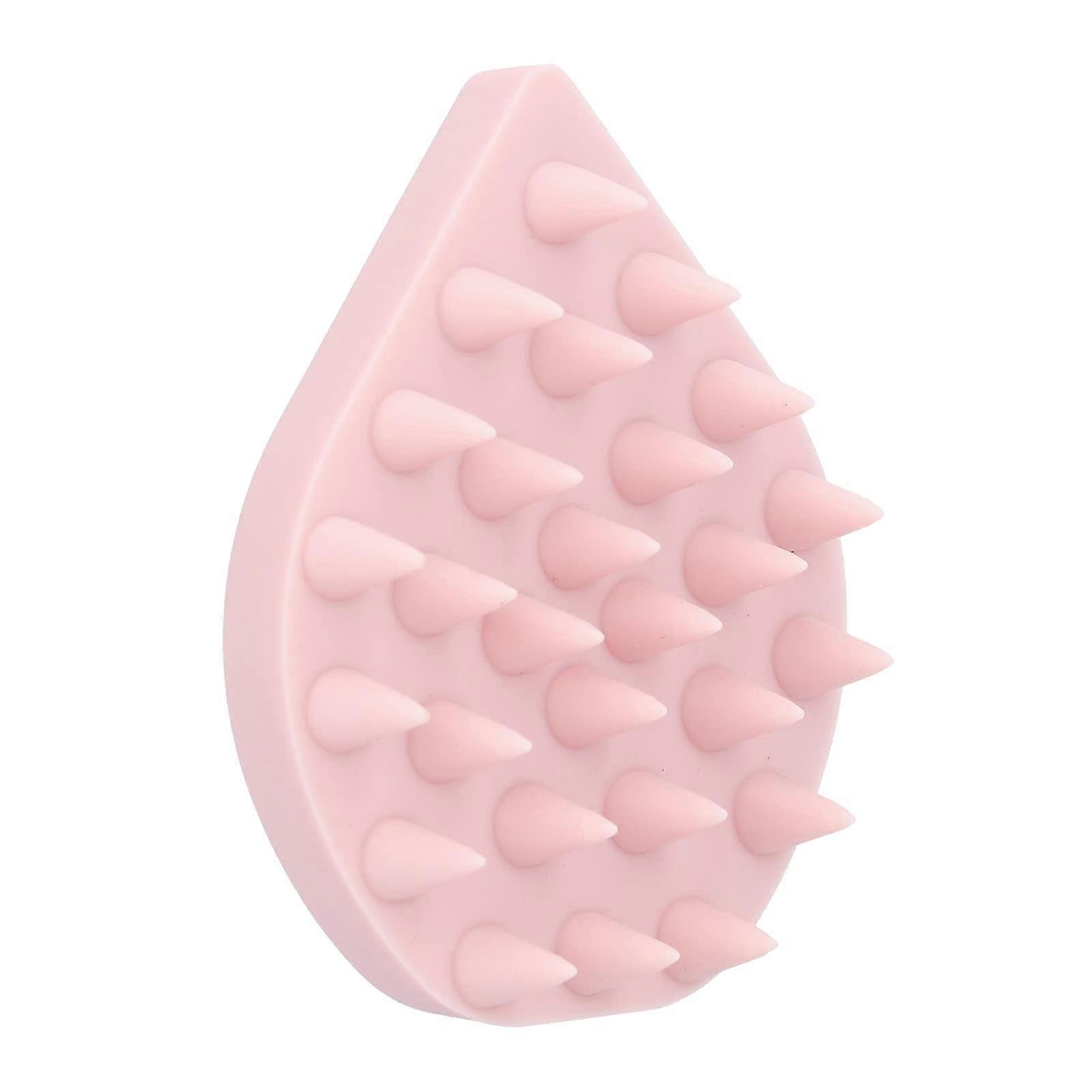 Shampoo Massage Brush Silicone Scalp Scrubber With Soft Bristles Relaxing Scalp Care Compact Bath Shower Massager Pink