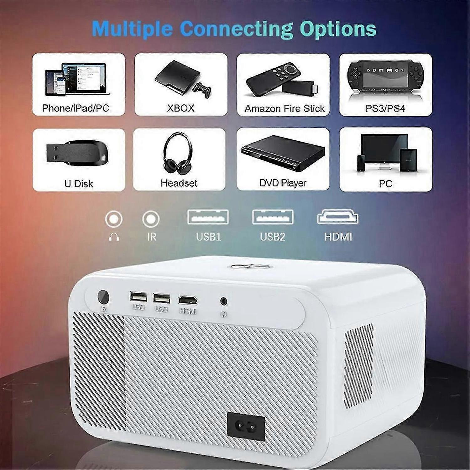1080P Full HD 4K Projector Android 350ANSI Lumen 2.4 +5G Dual Wifi Portable Video Projector Smart Ho
