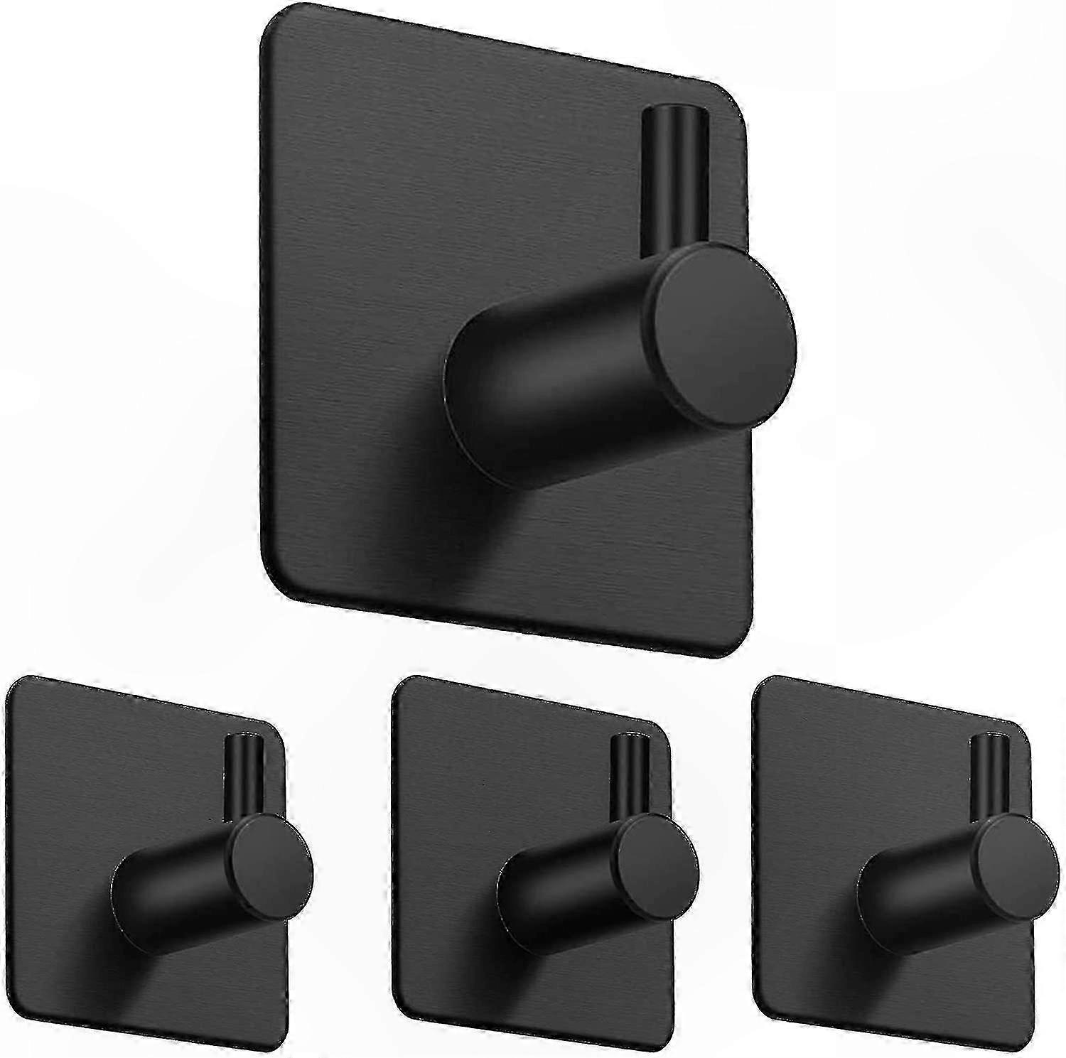 4-Pack Durable Self-Adhesive Wall Hooks for Home & Office Use