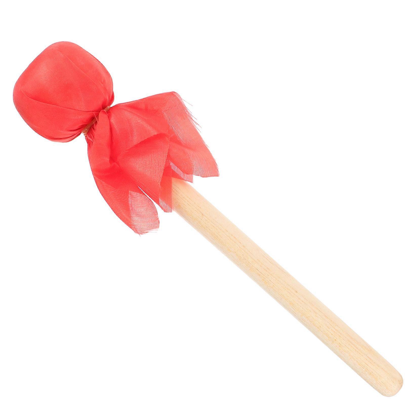 Percussion Drum Mallet with Wooden Handle for Drum 3Pcs Felt Red Sticks