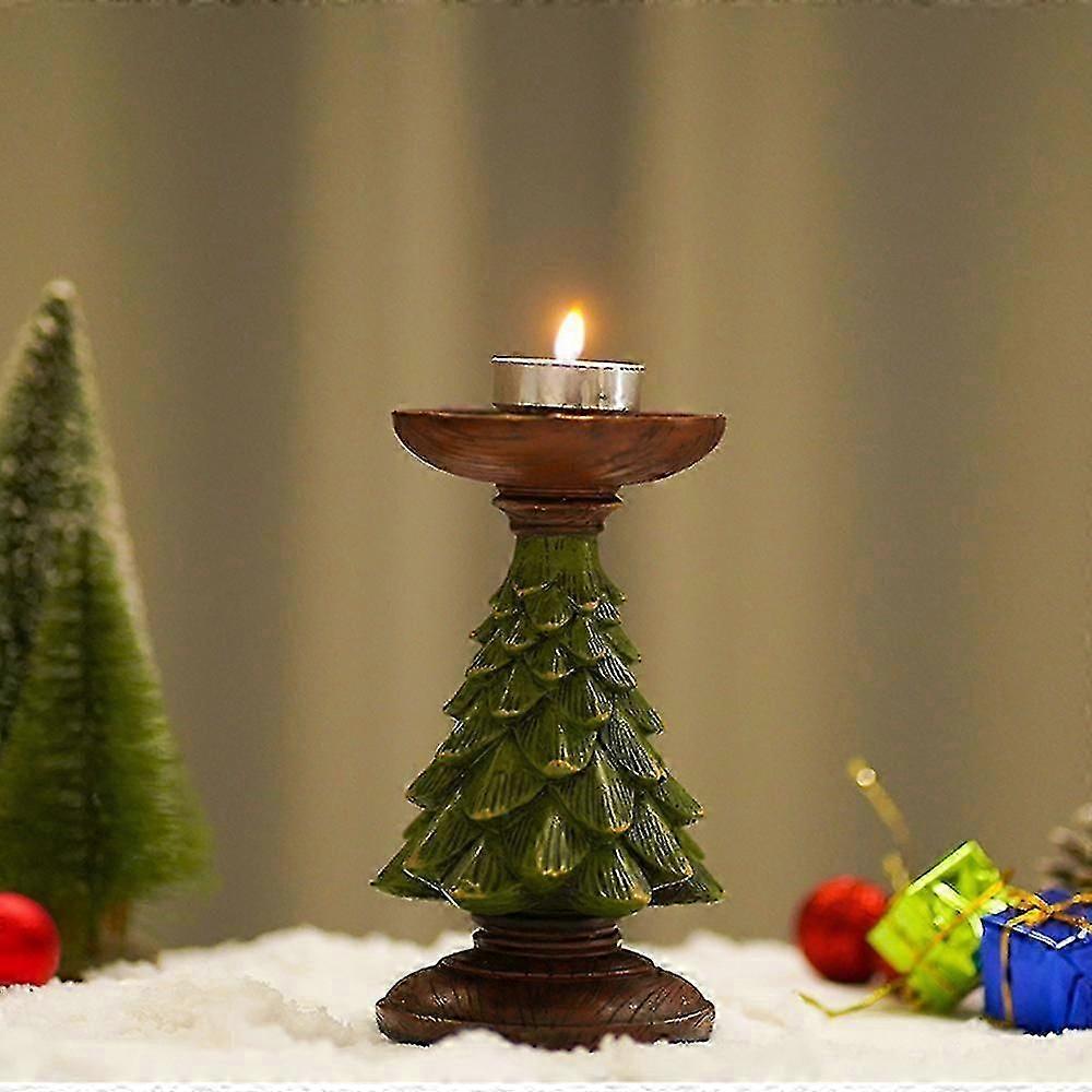 Christmas Tree Shape Candlestick Lightweight Easy To Use Ornament For Party Holiday Decorations