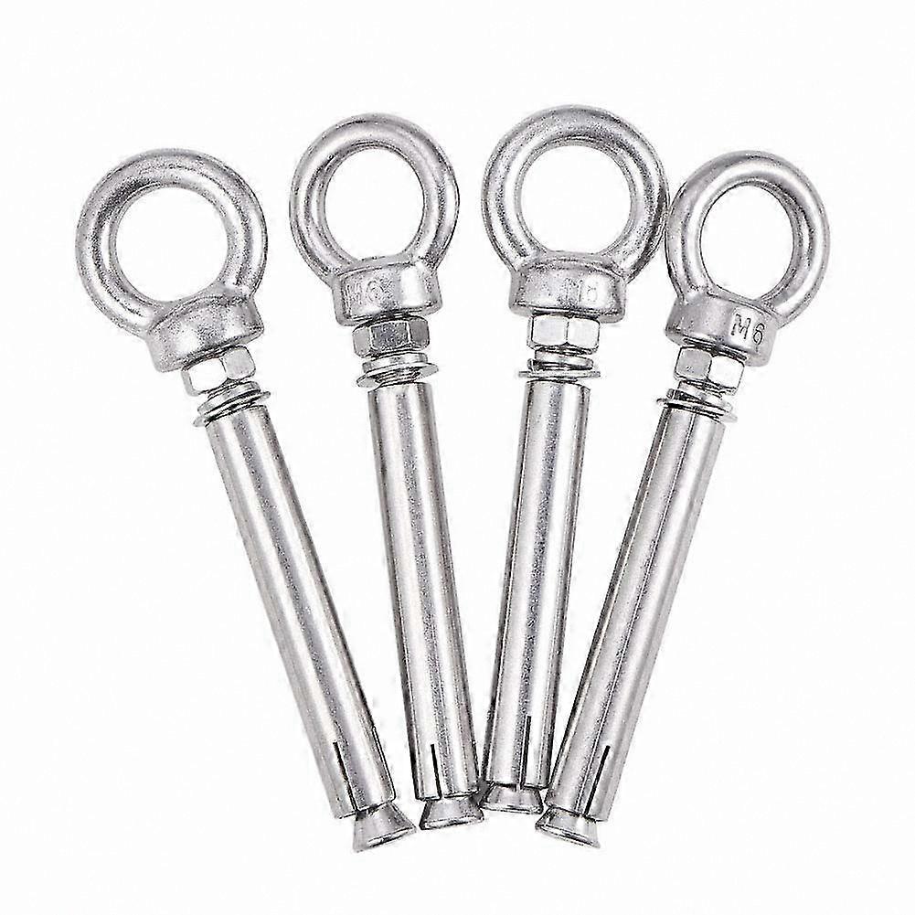 80mm Stainless Steel Eye Bolt with Hex Nut - 4 Pack Lifting Ring for Secure Mounting and Fastening Solutions