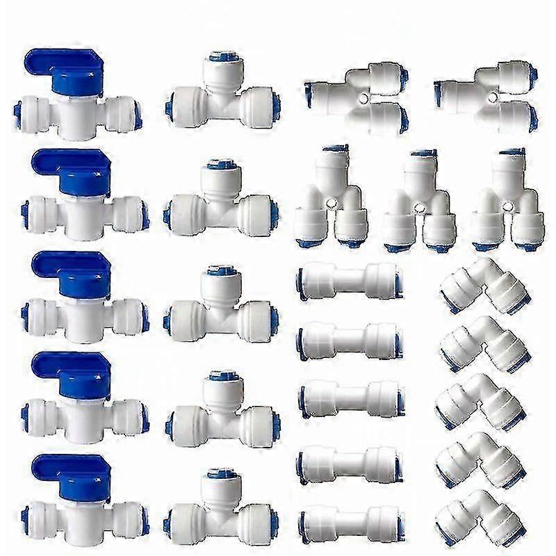 1/4" Push-Fit Straight Connector for Water Filter and Refrigerator Tubing, Reverse Osmosis System Fitting (6mm)
