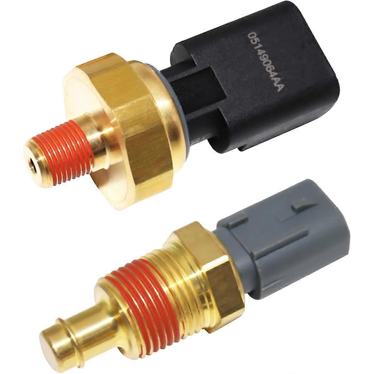 2 Pack Engine Oil Pressure Sensor Sender Switch & Coolant Temperature Sensor 5149062AA 5149077AB fo