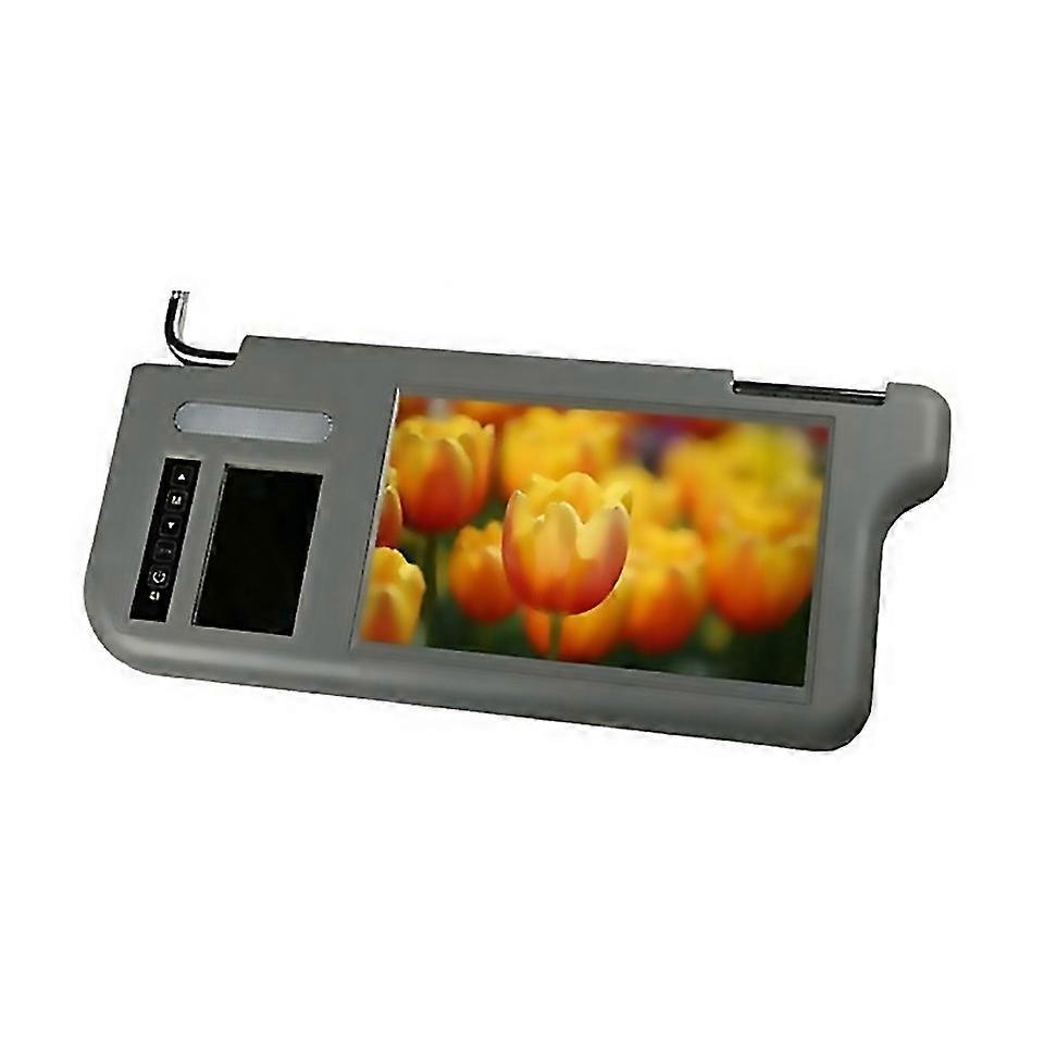 For 7inch Car Right Sun Visor Rear View Mirror Gray